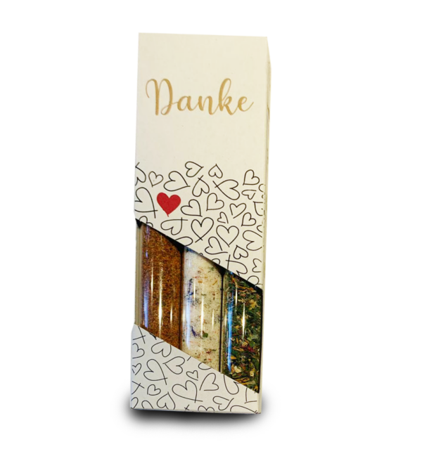Geschenkset "Danke" mit drei Gewürzen